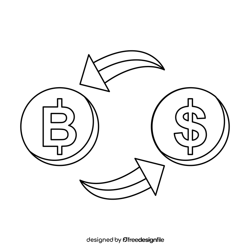 Exchange icon black and white clipart