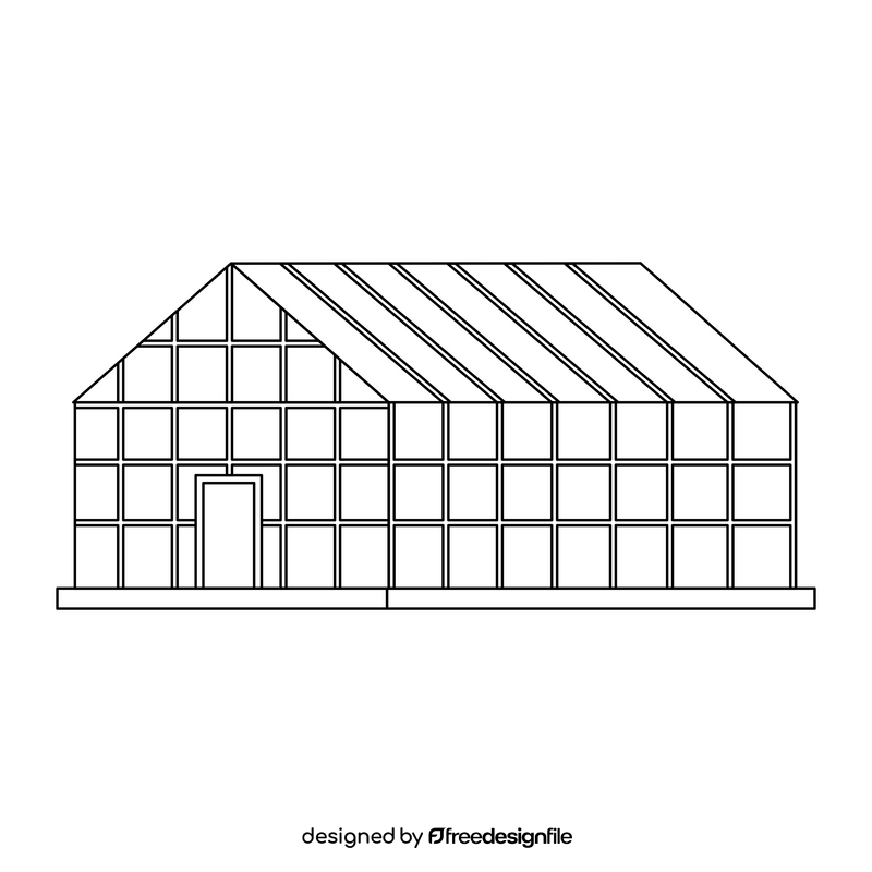 Greenhouse black and white clipart