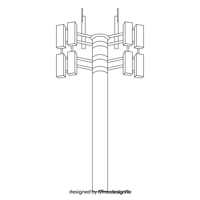 GPS tower signal black and white clipart