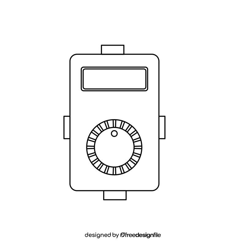 Hydroponic timer black and white clipart