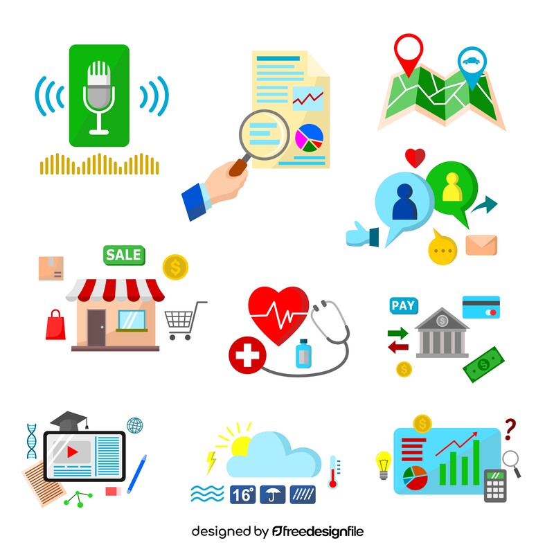 Intelligent apps icons vector
