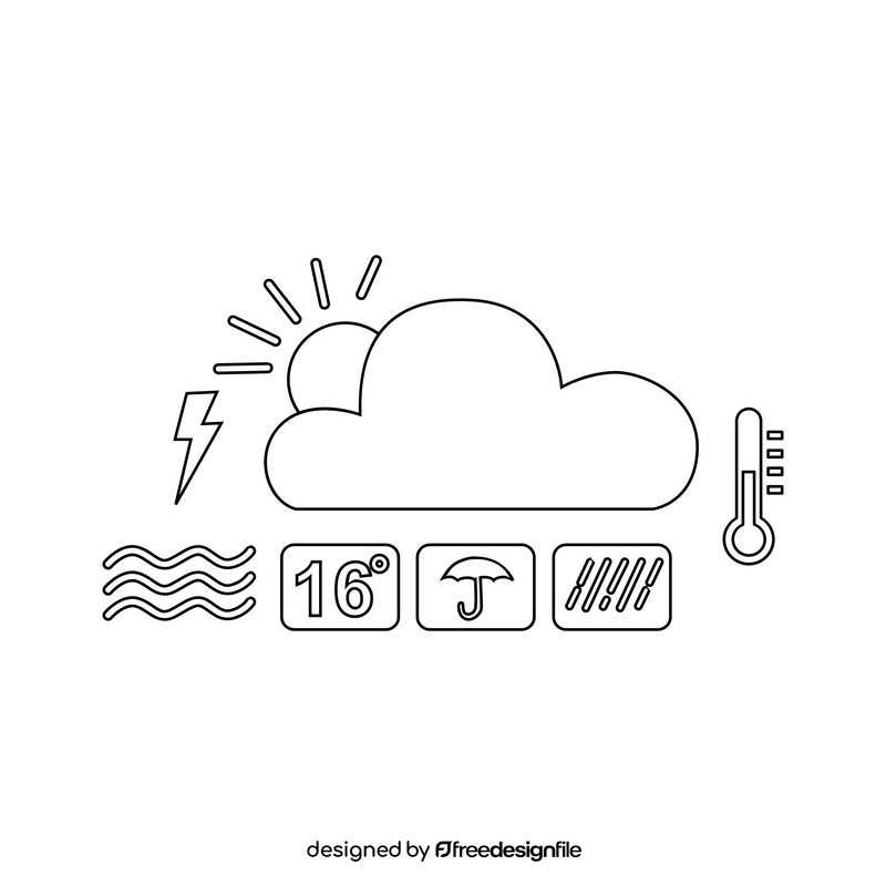 Mobile weather black and white clipart