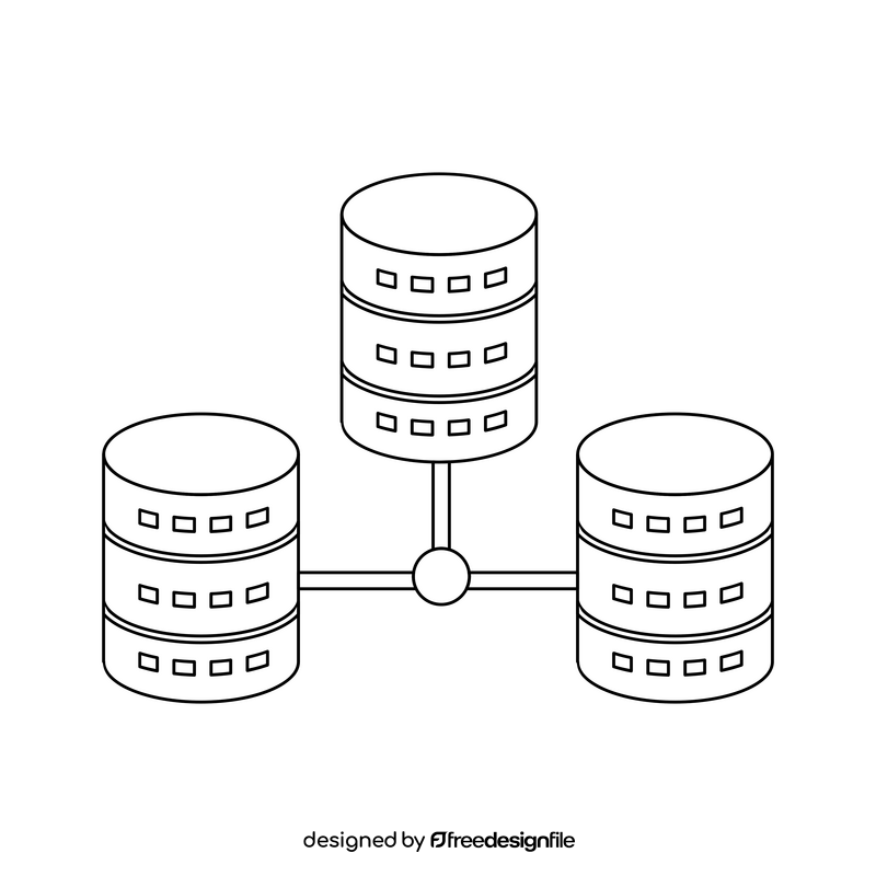 Database black and white clipart