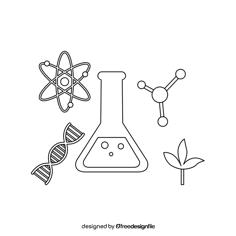 Science black and white clipart