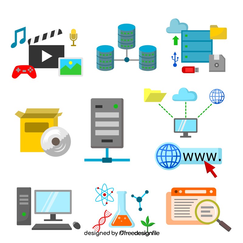 Information technology icon set vector