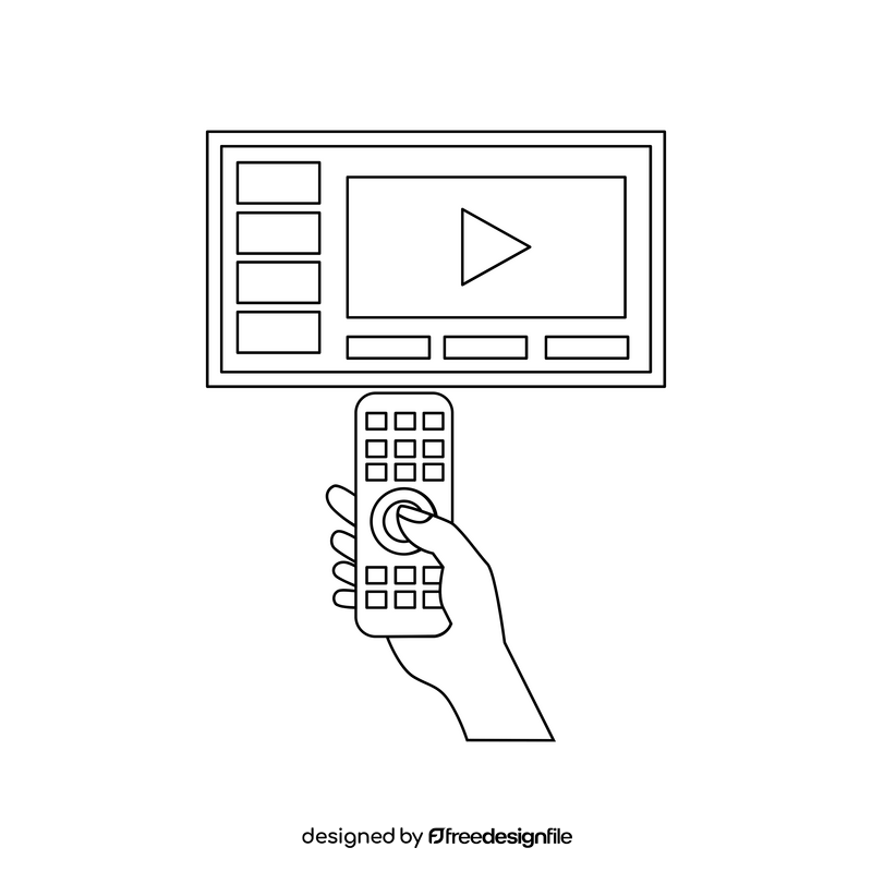 Remote control black and white clipart