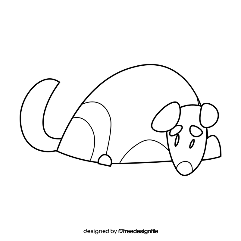 Dog hide black and white clipart