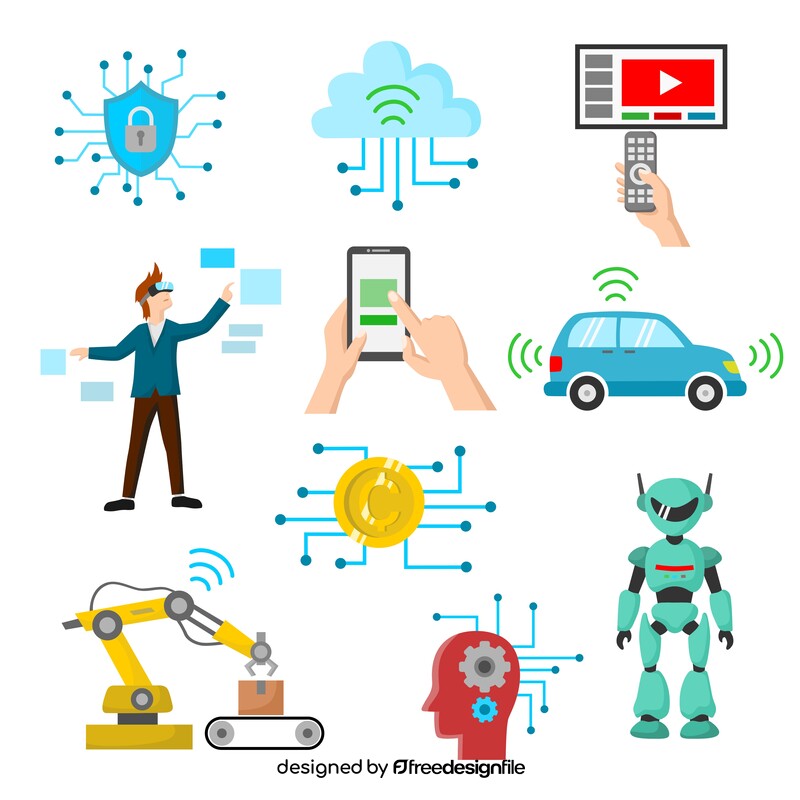 Internet of things icons vector