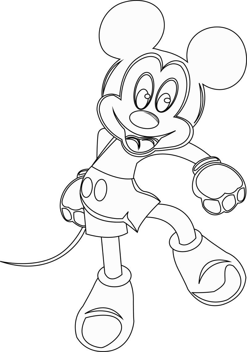 Free mickey mouse black and white clipart