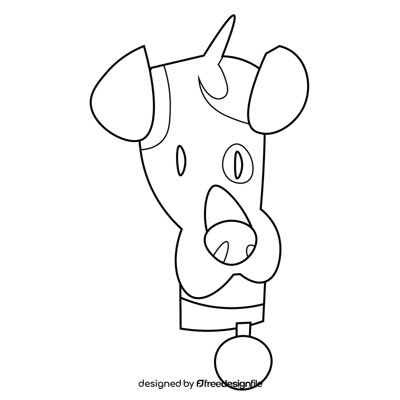Dog good boy black and white clipart vector free download