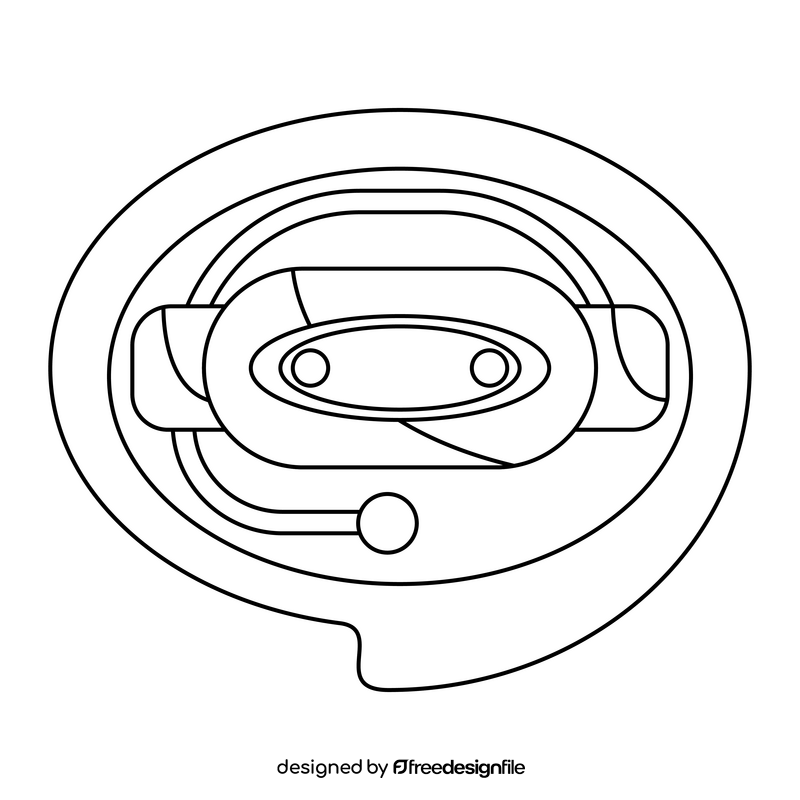 Chatbot icon black and white clipart