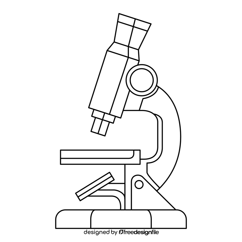 Nanotechnology Microscope black and white clipart