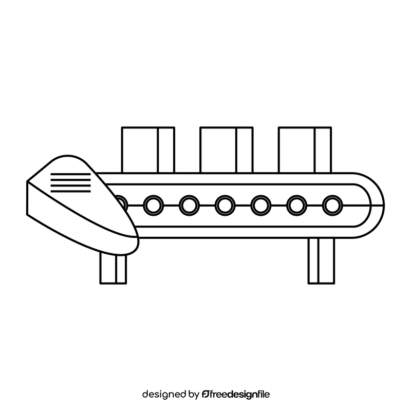 Conveyor black and white clipart