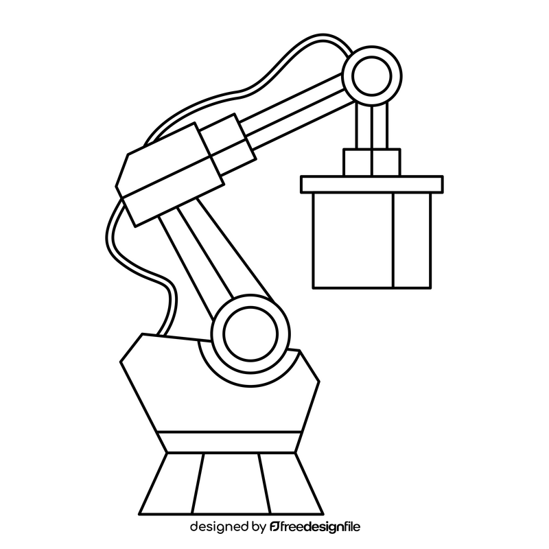 Production Technology Robotic Arm black and white clipart