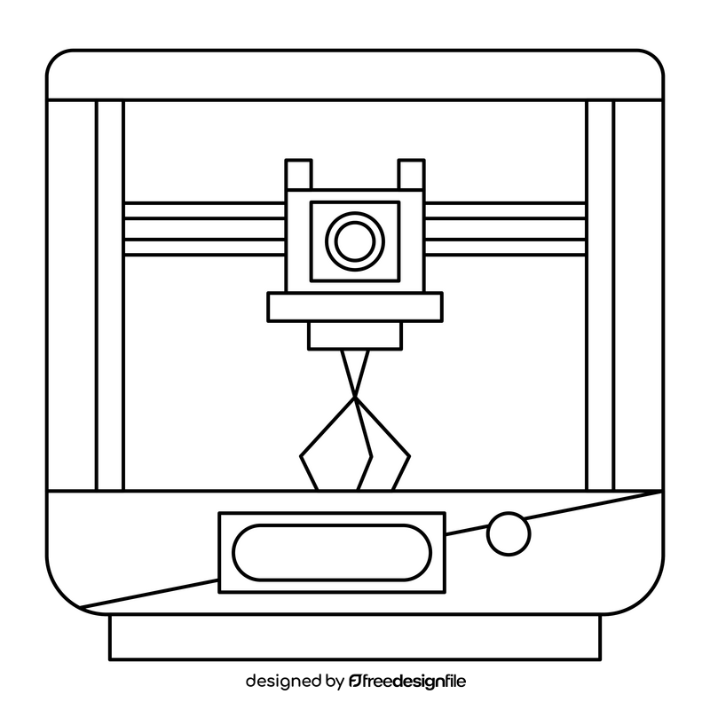 Production Technology 3D Printing black and white clipart