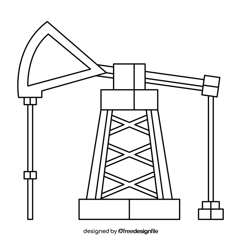 Production Technology Drilling platform black and white clipart