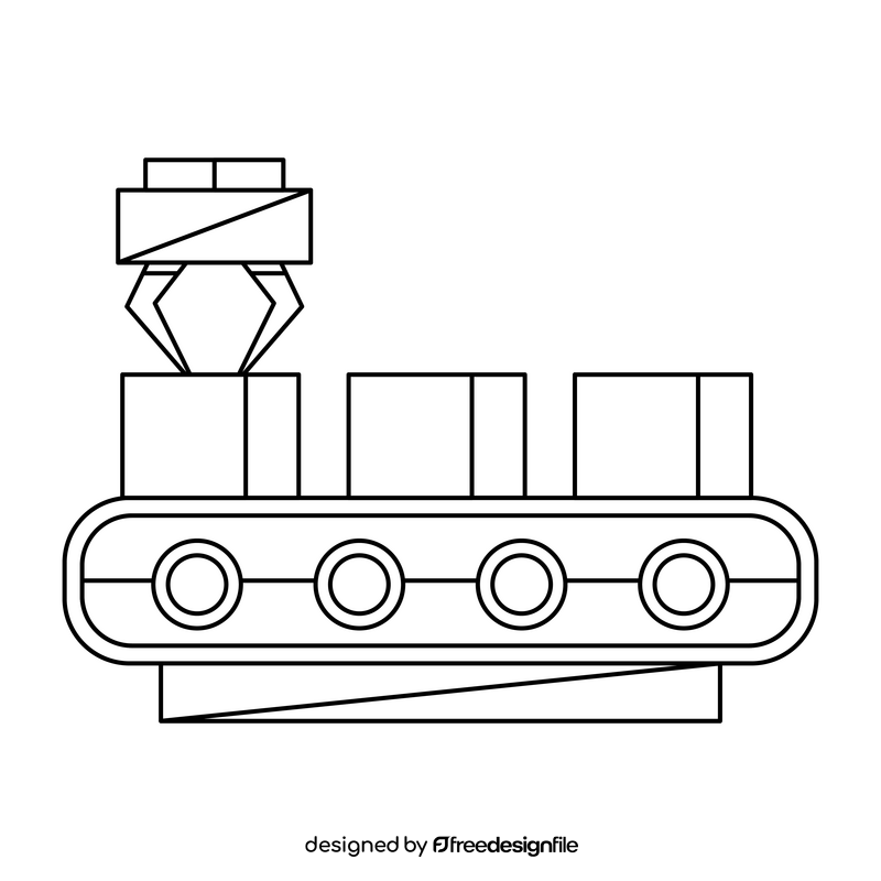 Production Technology Packaging Machine black and white clipart