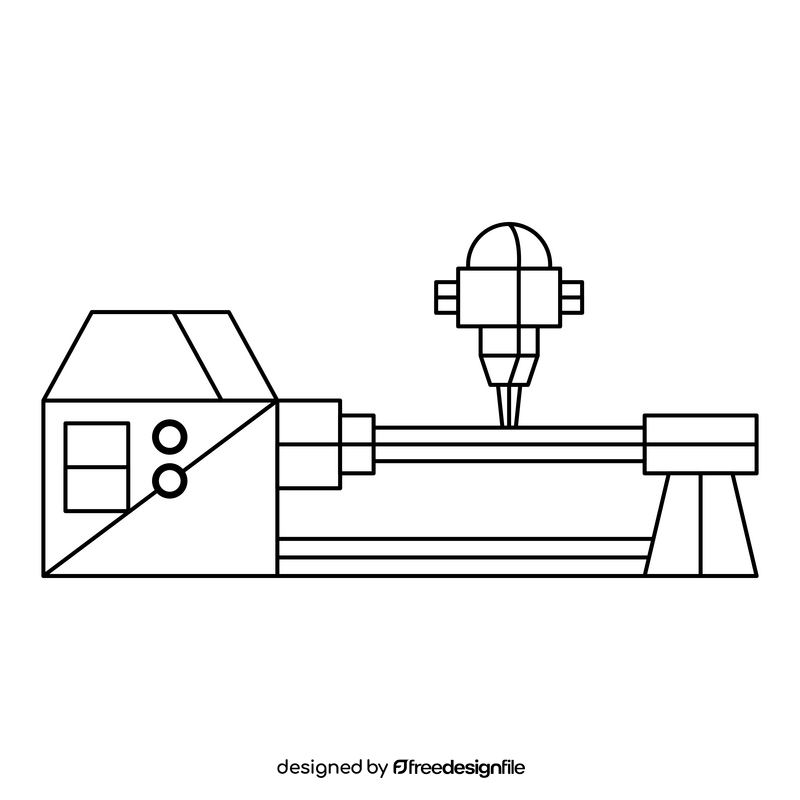 Milling Machine black and white clipart