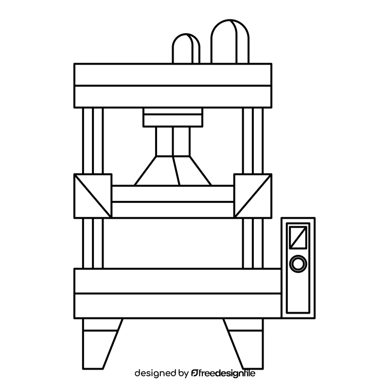 Hydraulic Press black and white clipart