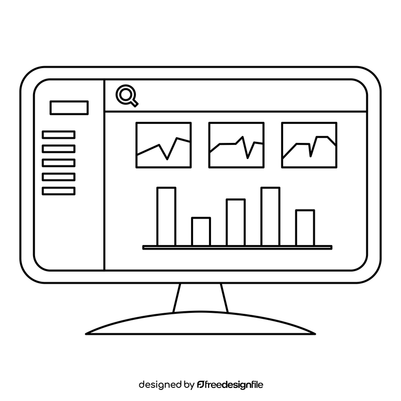 Production Technology Real Time Monitoring black and white clipart