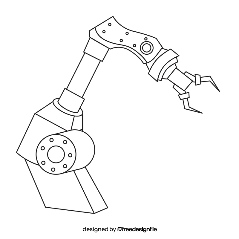 Robot automation black and white clipart