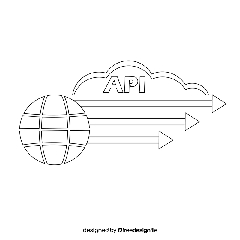 RPA API black and white clipart