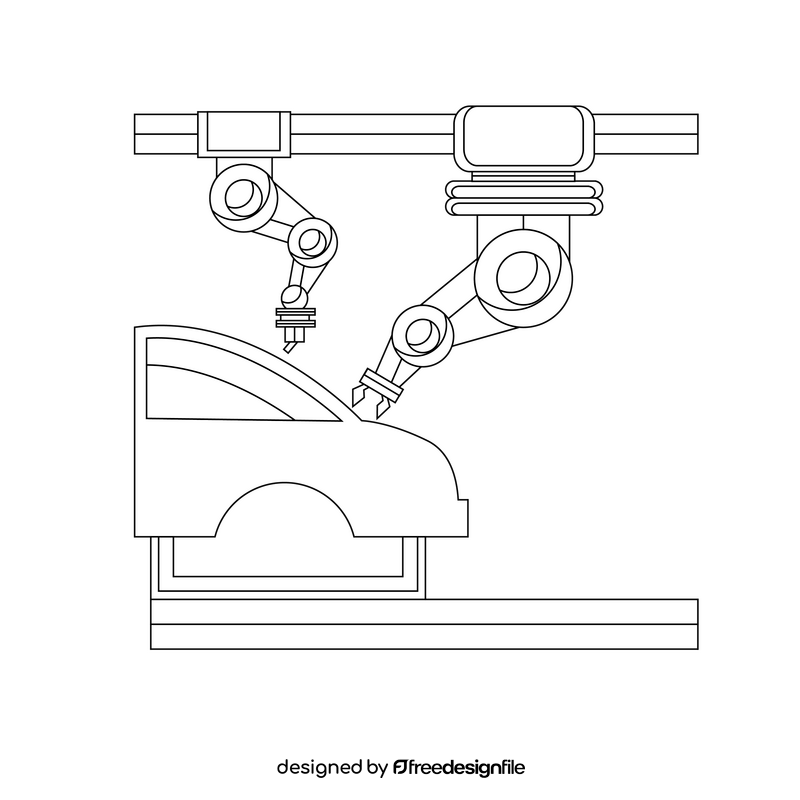 RPA Automotive Manufacturing black and white clipart