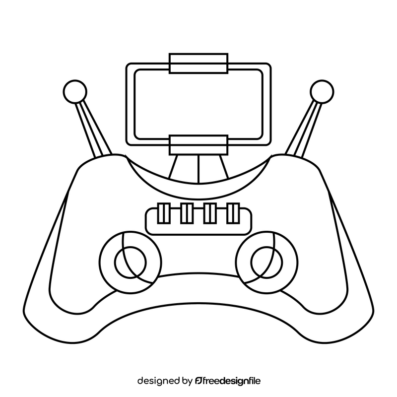 Unmanned Aerial Vehicle Controller black and white clipart