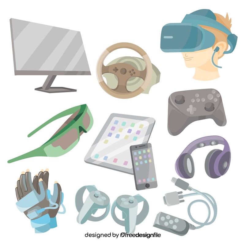 Virtual Reality VR icons vector