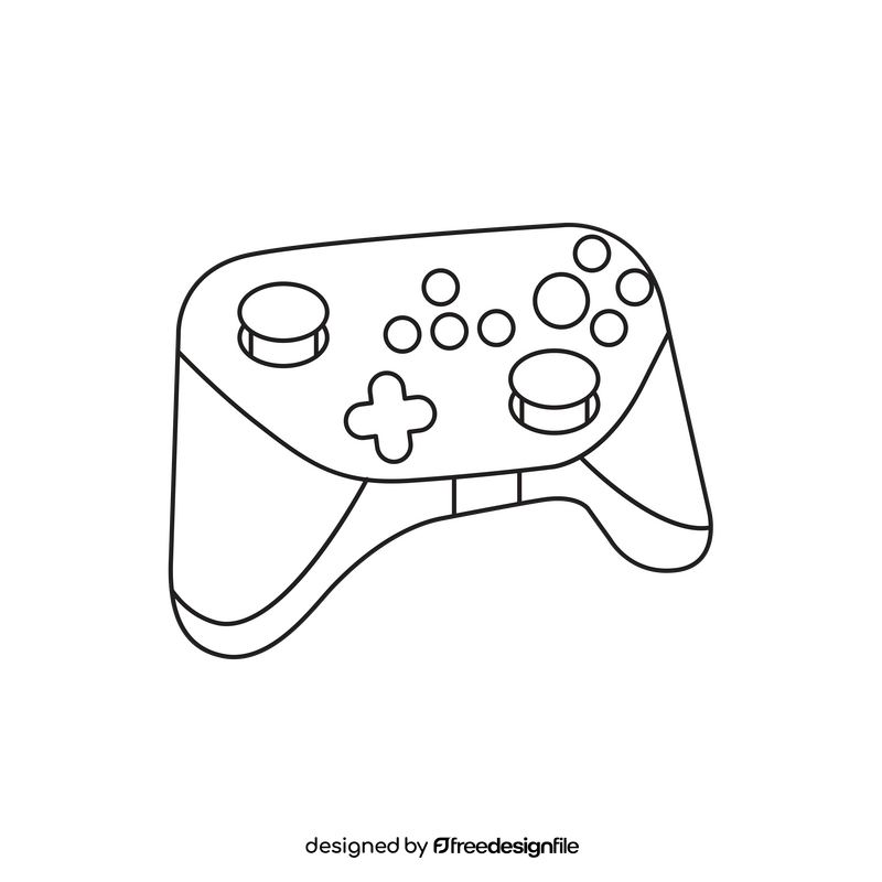 Controller black and white clipart vector free download