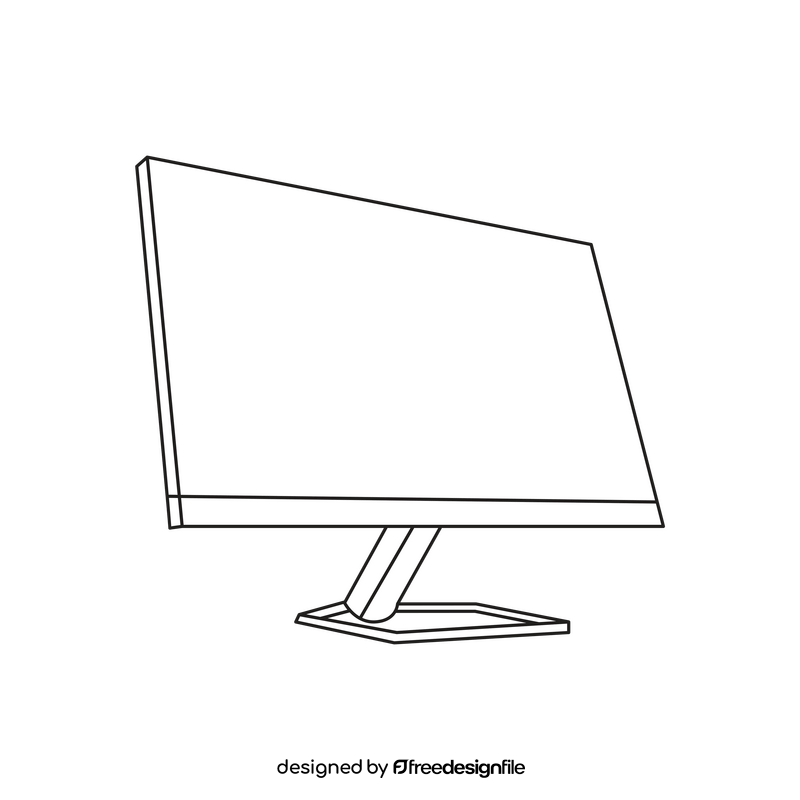 LED TV black and white clipart