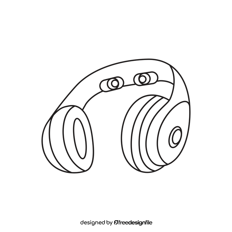 VR headphone black and white clipart