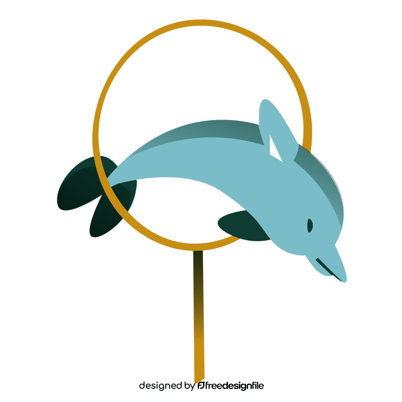 Dolphin jumping cartoon clipart