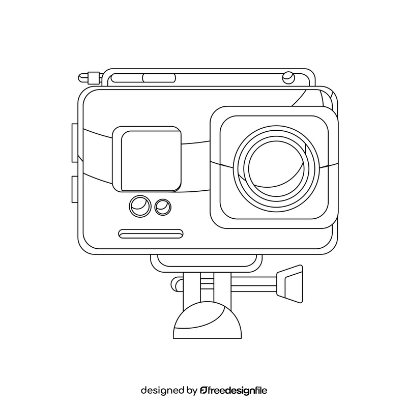 Action camera black and white clipart