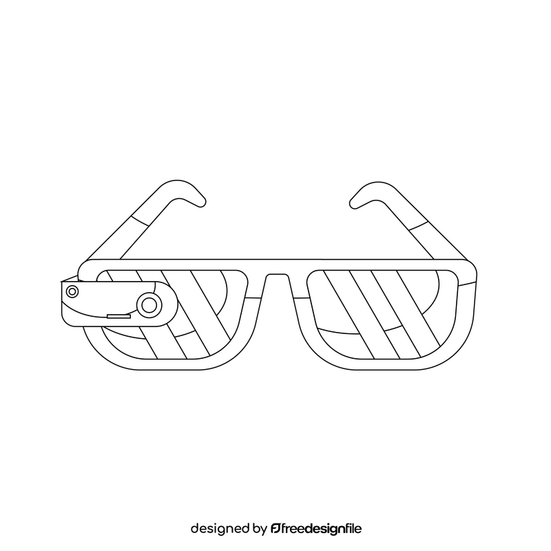 Smart glasses black and white clipart