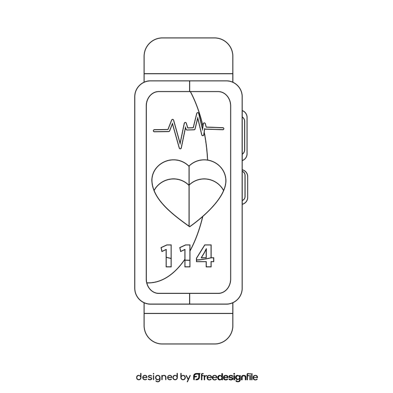Smartband black and white clipart