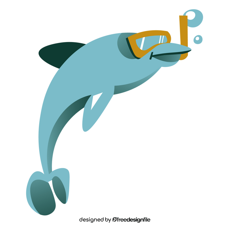 Dolphin underwater cartoon clipart