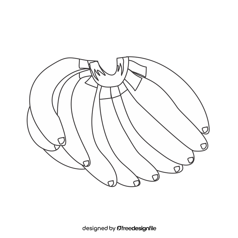 Bananas drawing black and white clipart