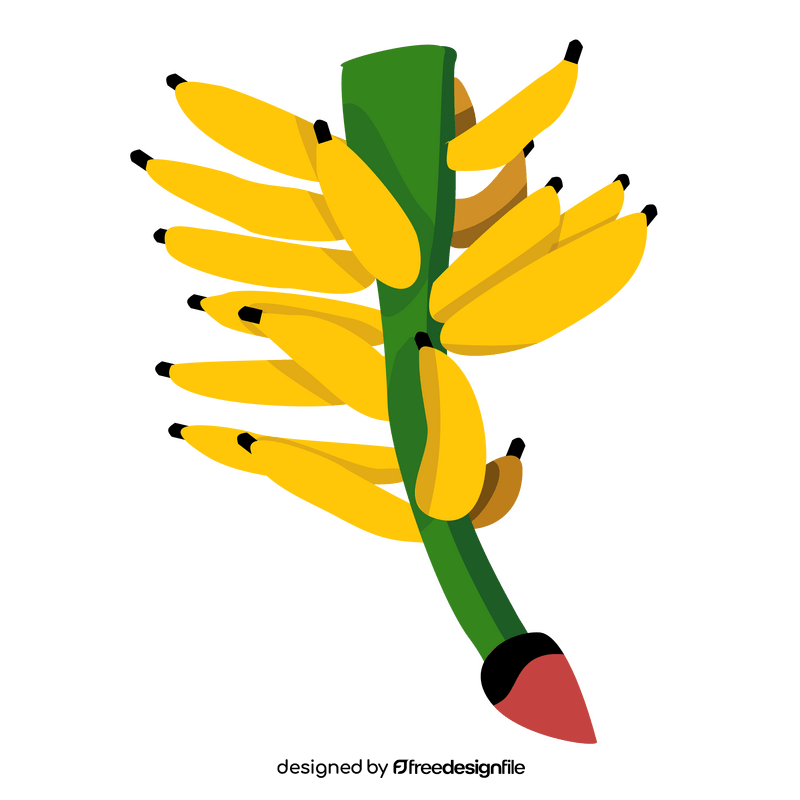 Bananas on a branch clipart