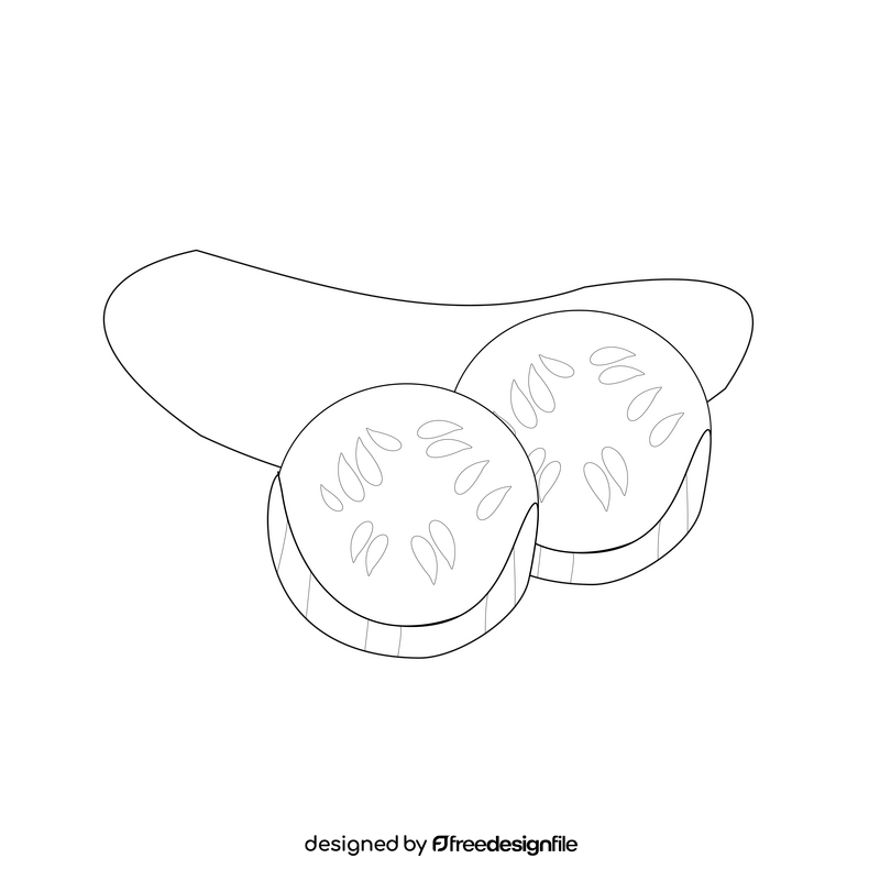 Cucumber drawing black and white clipart