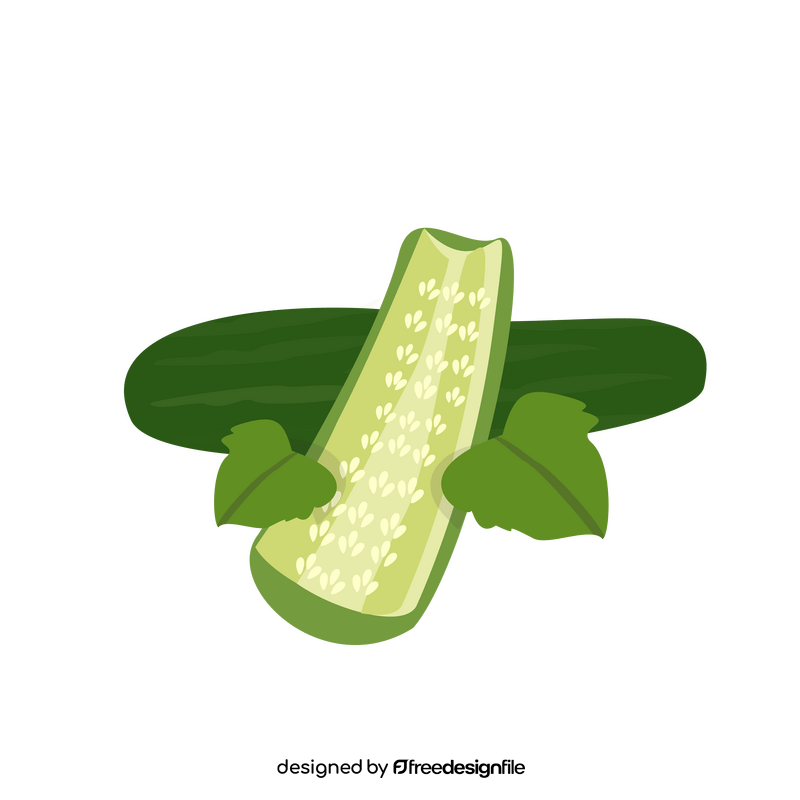 Cut in half cucumber clipart