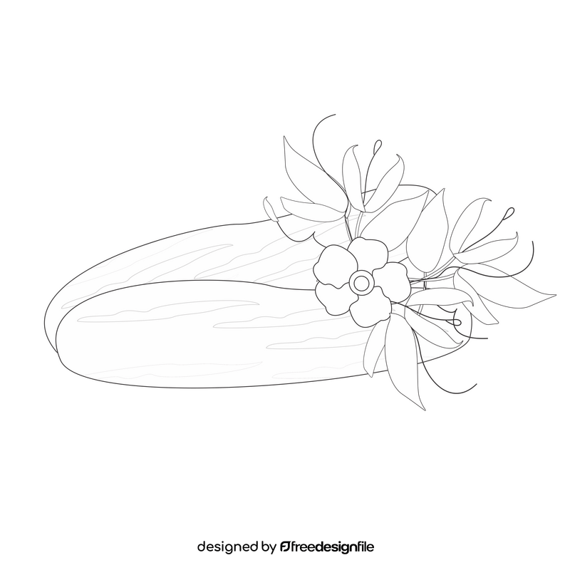 Cucumber black and white clipart