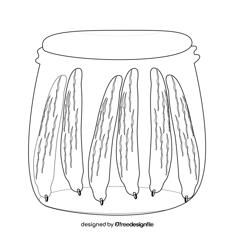 Cucumbers cartoon black and white clipart