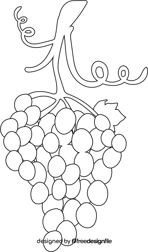 Grapes black and white clipart