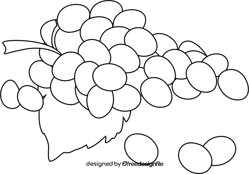 Grapes cartoon black and white clipart