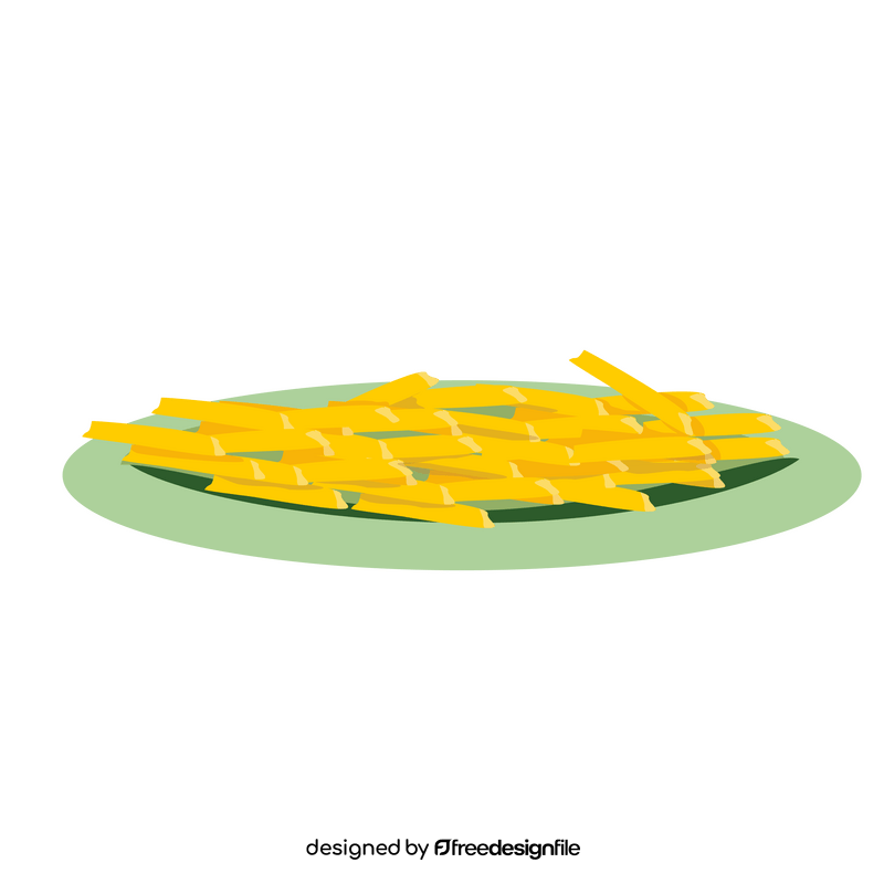 Fries on a plate illustration clipart