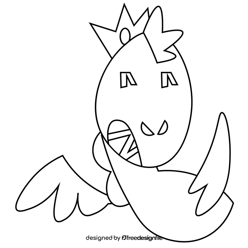 Dragon crown black and white clipart
