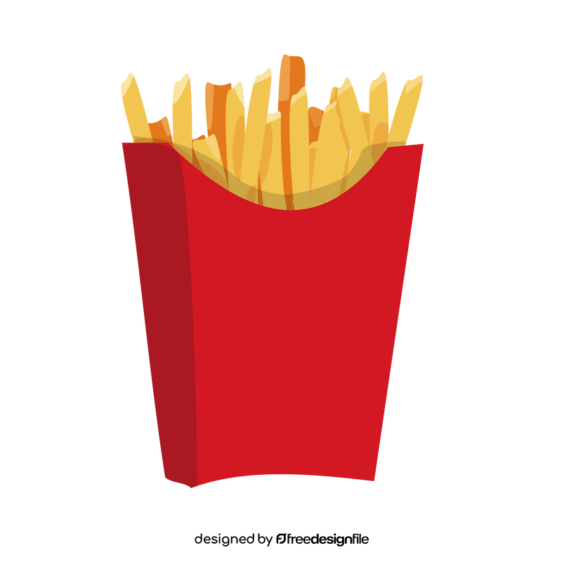 Fries in a box cartoon clipart