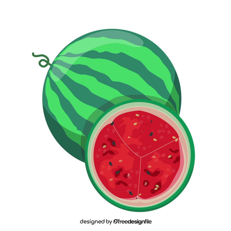 Watermelon cut in half cartoon clipart