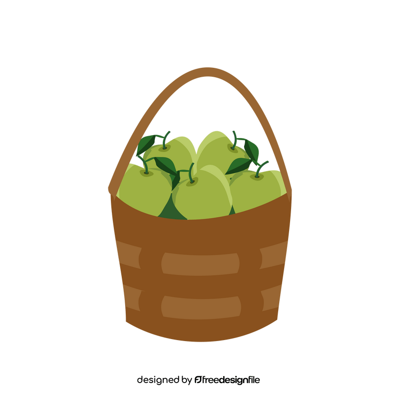 Basket of green apples clipart
